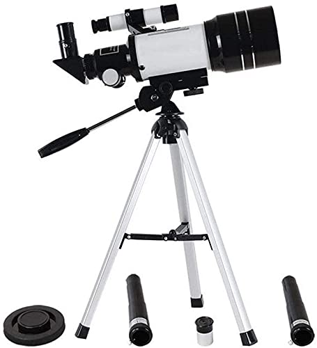 Astronomisches Teleskop für Anfänger und Erwachsene, 150-facher tragbarer Reflektor mit verstellbarem Stativ 300/70 mm für die Beobachtung von Himmel/Stern/Mond/Vögeln, Kinder