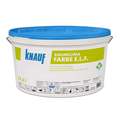 Knauf Raumklima Farbe E.L.F. weiß 12,5 Liter | strukturhaltende Hybridfarbe