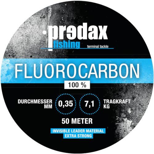 Predax Vorfachschnur zum Angeln auf Barsch & Zander Fluorocarbon Angelschnur 0,35mm 7,1kg