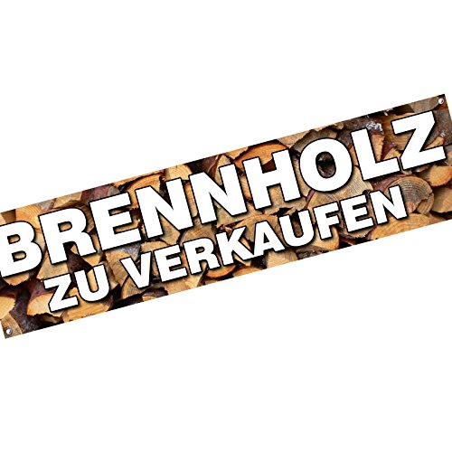KDS Brennholzverkauf Brennholz Kaminholz Spannbanner Banner Werbebanner 2 x 0,5 Meter Plakat