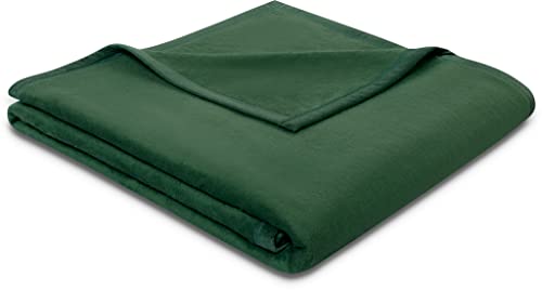 Biederlack® flauschige Kuschel-Decke Pure Cotton Wohn-Decke aus 100% Baumwolle I Couch-Decke 150x200 cm nachhaltig produziert dunkelgrün