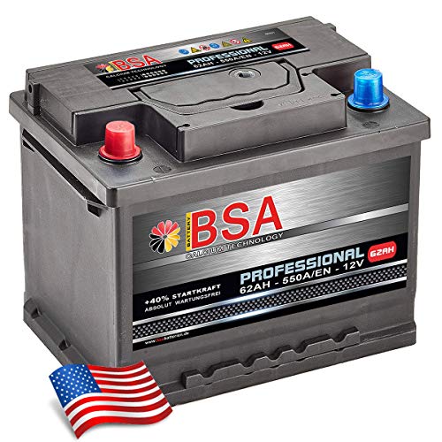 US Autobatterie 62Ah 550A/EN USA Batterie Pluspol Links für US Fahrzeuge PKW KFZ