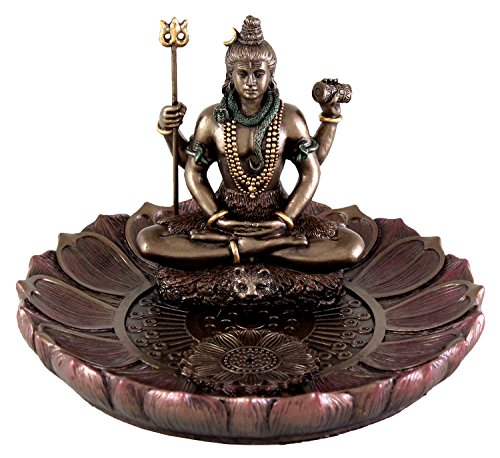 Figur, Hindu-Gott Shiva in Meditation Runder Teller Halter für Räucherstäbchen Räucherstäbchenhalter
