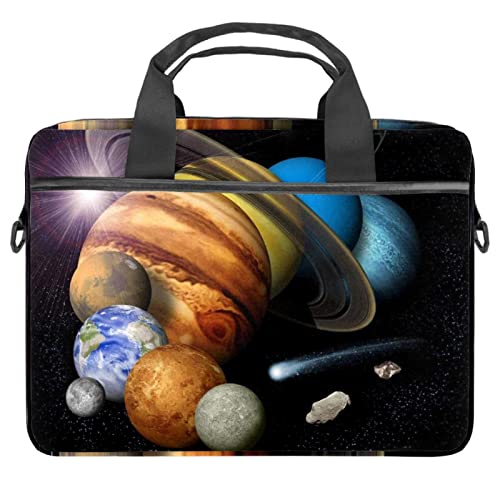 Planets Jupiter Earth Saturn Laptop Schulter Messenger Bag Crossbody Aktentasche Messenger Sleeve für 13 13,3 14,5 Zoll Laptop Tablet Schutz Tote Bag Case, mehrfarbig, 11x14.5x1.2in /28x36.8x3 cm