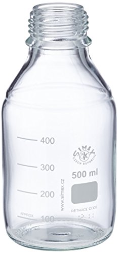 neoLab 2-3062 Laborflaschen ohne Kappe, ISO 4796 Boro-Glas 3.3 GL 45, 500 mL (10-er Pack)