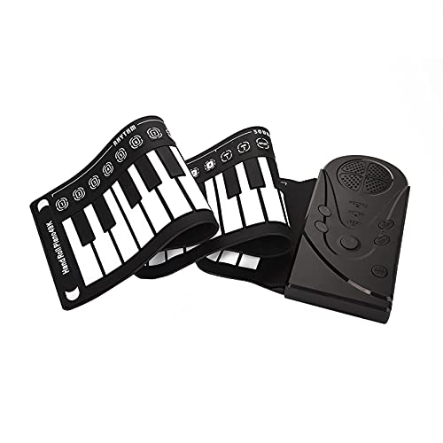 Dilwe Faltbare Klavier, Tragbare 49 Tasten Elektronische Tastatur Geschenke für Kinder Kinder Anfänger (Schwarz)