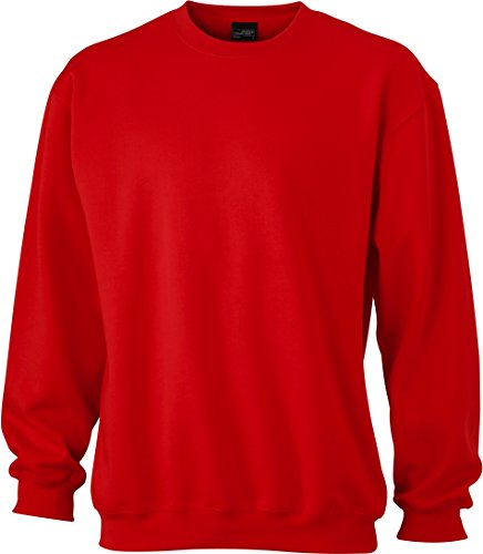 James & Nicholson Herren Sweatshirt Sweatshirt Round Sweat Heavy rot (Tomato) XXXX-Large