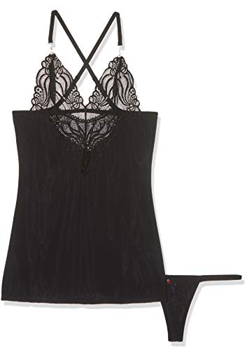 Obsessive Minikleid schwarz Sexy Engel-Kostüm Dekoration Quadrate Metall Größe L/XL