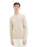 Tom Tailor Denim Herren Basic Strick-Pullover mit Struktur, 27609 - Cold Beige, XL