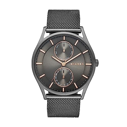 Skagen Herren Analog Quarz Uhr mit Edelstahl Armband SKW6180