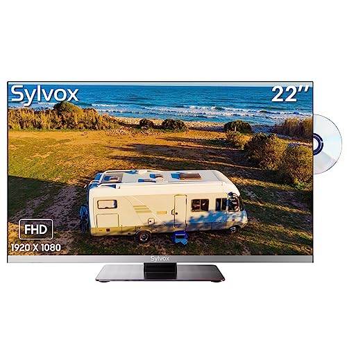 SYLVOX TV 12V 1080P LED-Fernseher | 48.25MHz-863.25MHz Frequenzbereich | FM Radio Funktion | Knackiges Bild und fesselnder Ton DVB-C/T2/S2 CI+| eingebauter DVD-Player| Sleep Timer|EPG