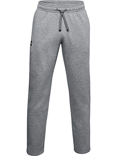 Under Armour Herren Rival Fleece Pants Bequeme und warme Trainingshose Jogginghose mit praktischen Taschen M grau/weiß