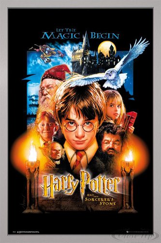 Close Up Harry Potter und der Stein der Weisen Poster (66x96,5 cm) gerahmt in: Rahmen Silber