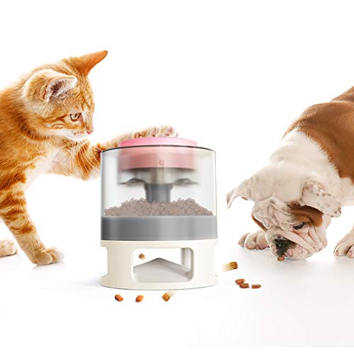 NW Circular Fun Feeder-B Style General for Dog and Cat Pet Toy Dog Toy Cat Toy (Rosa-Weiß)
