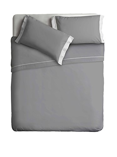 Ipersan zweifarbig Bettwäsche Set Farbe grau/weiß 240x290 cm.