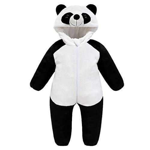 SOIMISS Baby Panda Kostüm Tier Cosplay Pyjama Winter Herbst Flanell Kapuze Strampler Overall für Neujahr Weihnachten Dress Up Accessoires Geschenk 80Cm