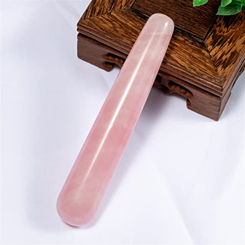 Natürlicher rosa Rosenquarz-Kristall, Massage-Reiki-Stick, Massagestäbe, Stein (Color : Pink Crystal)