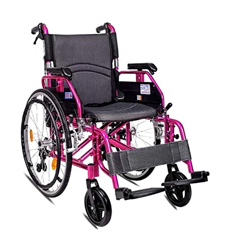 Leichter Aluminium-Rollstuhl, faltbarer, medizinischer, manueller, selbstfahrender Rollstuhl mit abnehmbarer Rückenlehne und Handbremsen für Senioren, behinderte und ältere Benutzer