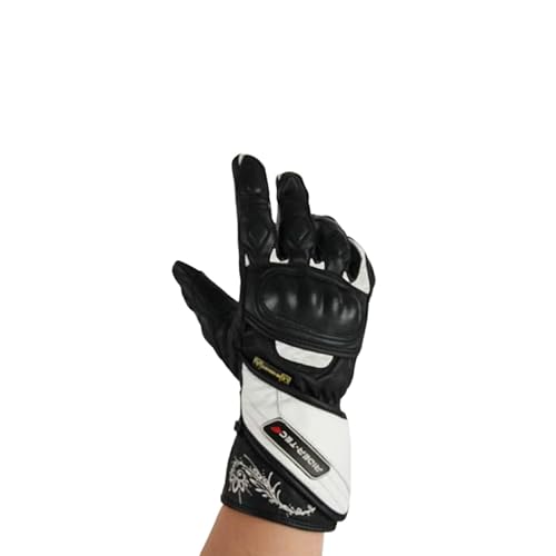 Rider-Tec Handschuhe Moto Zwischensaison Damen Leder rt4300-bw, schwarz/weiß, Größe L
