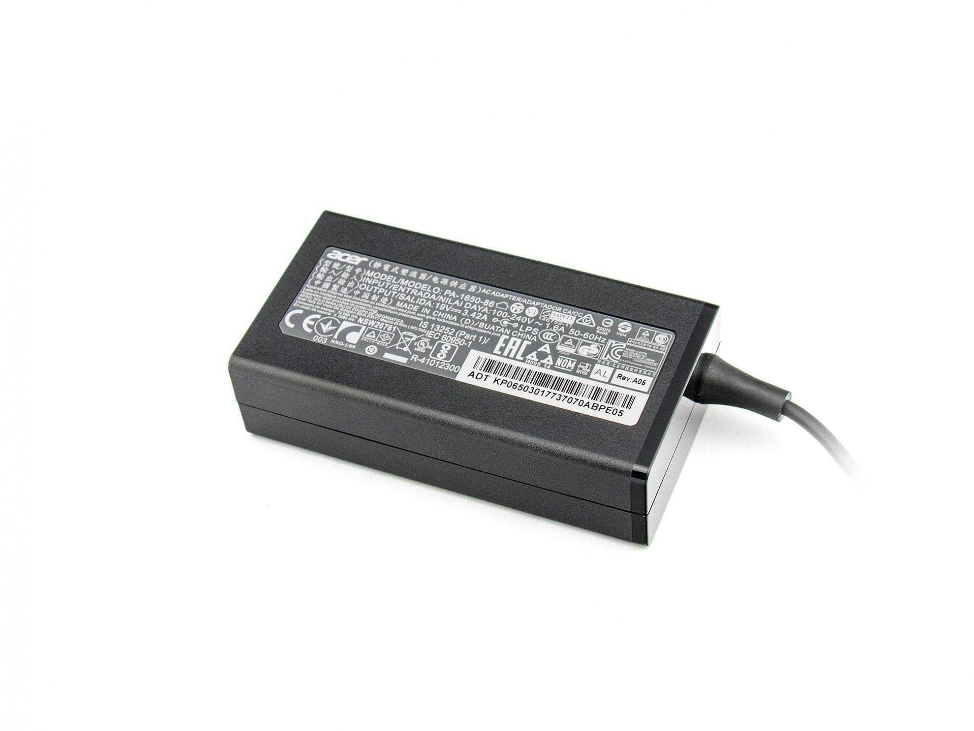Acer AC Adaptor 65 W – Stromversorgung (100 – 240 V, 50/60 Hz, 65 W, Innenraum, Notebook, schwarz)