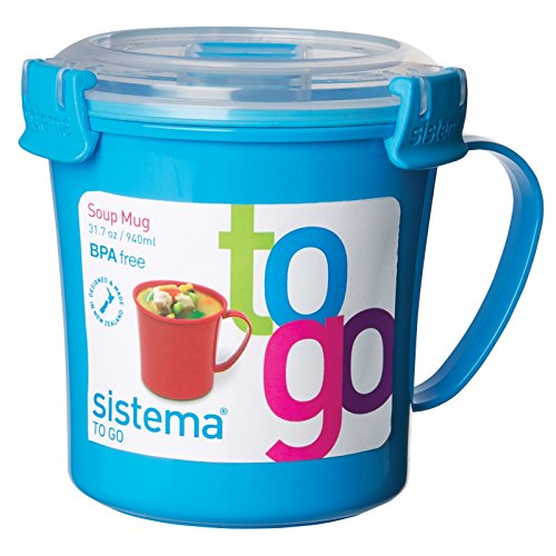 Sistema 2 Stück Mikrowelle Suppe-Becher/Lunch Stew Hot Drinks Cup, 656ml BPA Free - gemischte Farben