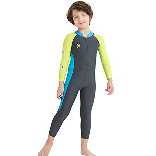 MiOYOOW Neoprenanzug Kinder, Neopren Badeanzug Langarm Tauchanzug UPF50+ Sonnenschutz Bademode für Kleinkind Kind Jugend Schwimmen Surfen