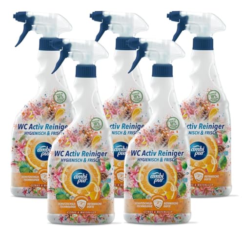 Ambi Pur WC Aktiv Reiniger Spray Citrus & Waterlilly 750ml (5er Pack)