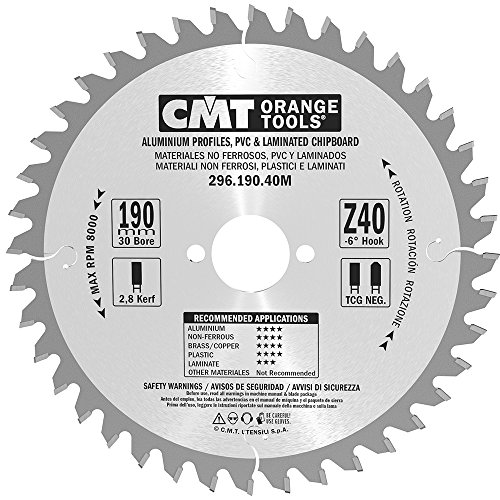 CMT Orange Tools 296.190.40 M - Kreissägeblatt 190 x 2,8 x 30 Z 40 TCG-6 Grad