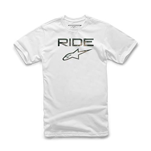 Alpinestars Herren T-Shirt Ride 2.0 Camo, Weiß, L, 1119-72006