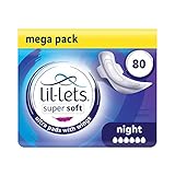 Lil-Lets Super Soft Ultra Soft Pads Night 80 x Ultra Soft Pads mit Flügeln, 8 Packungen mit 10 Stück