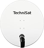 TechniSat SATMAN 850 PLUS - Satellitenschüssel für 4 Teilnehmer (85 cm Sat Spiegel mit Masthalterung und 40mm Universal-Quattro-Switch-LNB) polarweiß