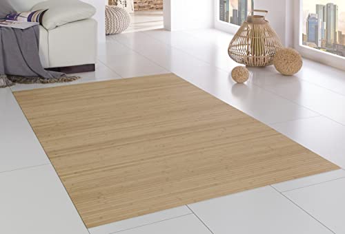 Bambusteppich Massive Pure, 75x300 cm, 17mm gehärtete Stege | die Neue Generation Bambusteppich | kein Bordürenteppich | Teppich | Wohnzimmer | Küche DE-Commerce®