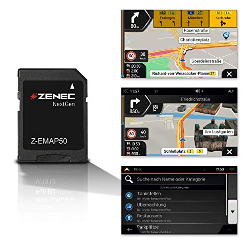Zenec Z-EMAP50 MicroSD-Karte (8 GB) mit GPS-Navigationssystem, 47 EU-Länder