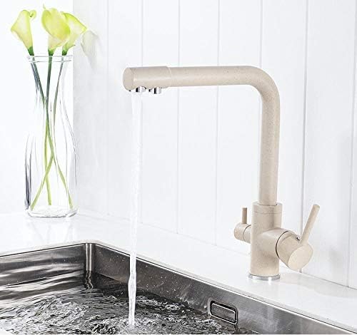 FEAOTY Messing Marmor Malerei Drehbarer Trinkwasserhahn 3-Wege-Wasserfilter Luftreiniger Küchenarmaturen Für Waschbecken Wasserhähne