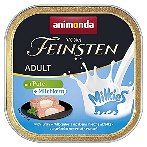Animonda Vom Feinsten adult + Milchkern Katzenfutter, Nassfutter für ausgewachsene Katzen, 32er Pack (32 x 100 kg)