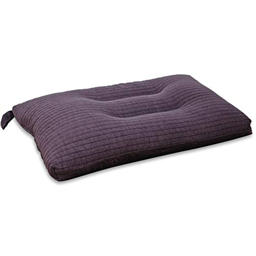 Vitabo Kopfkissen für Bett und Sofa | Weiches Schlafkissen und Dekokissen mit ergonomischer Form | Reisekissen mit Baumwollbezug | 65x40 cm (Violett)