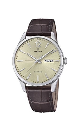 Festina Herren Analog Quarz Uhr mit Leder Armband F20205/1