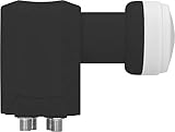 TechniSat Universal-Quattro-LNB mit 40mm Feedaufnahme (Multischalterbetrieb für viele Teilnehmer, kein direkter Anschluss von Empfangsgeräten), Schwarz