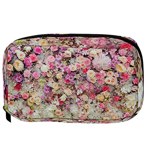 Kosmetiktaschen Blumen Blumensträuße Feld Handliche Kulturtasche Reisetasche Oragniser Make-up Tasche für Frauen Mädchen