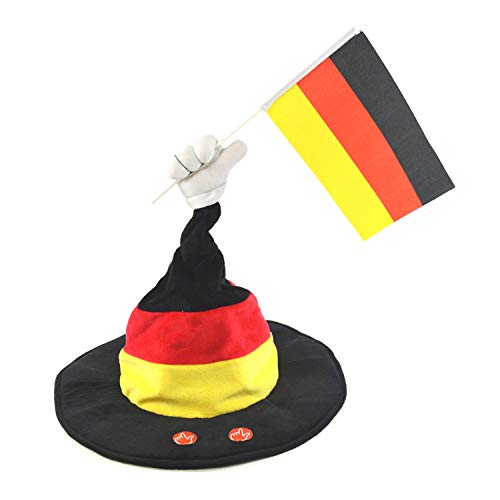 Kögler 68000 - Tanzender Hut mit Sound in den Deutschlandfarben schwarz/rot/gold, toller Fanartikel für die nächste Fußball-EM und WM, im Stadion oder beim Public Viewing