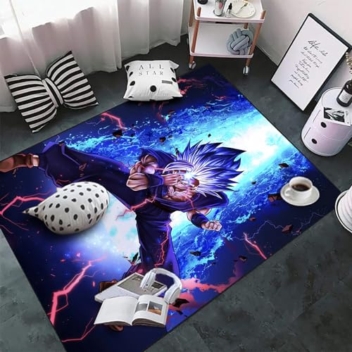 ZENCIX Anime-Teppich, rutschfest, weich, verdickt, Verriegelungskante, groß, 3D-Druck, Cartoon-Matten, Teppich für Schlafzimmer, Wohnzimmer, 120 x 180 cm, 22