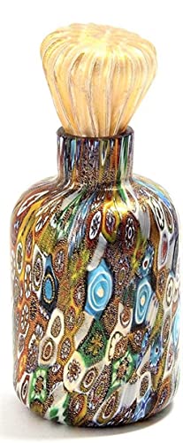Flasche Blattgold Murrine Kollektion Murano Glas Made in Italy