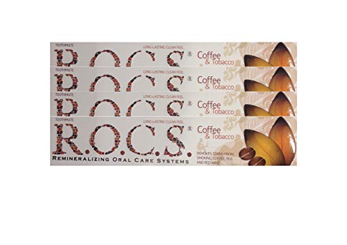 4x ROCS Kaffee und Tabak Whitening Zahncreme 74g Zahnpasta Zahnweiss r.o.c.s.