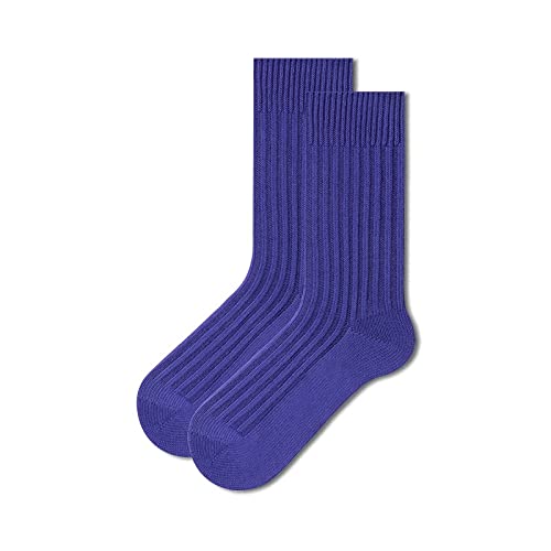 1 Paare Mens Atmungsaktive Crew Socken Casual Cotton Socken Mode Junge dicke warme weiche Socken stricken (Color : Purple, Size : 39-44)