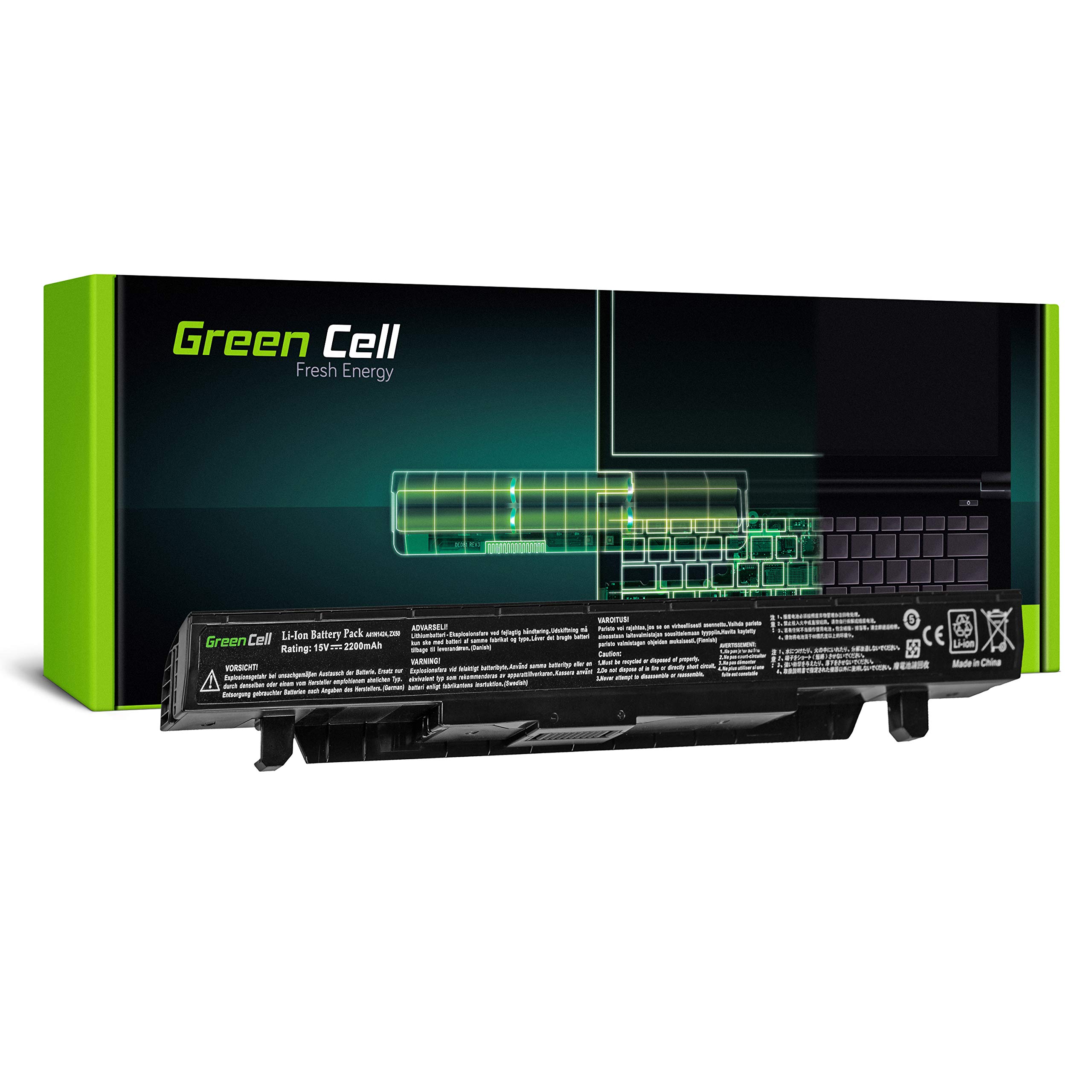 Green Cell Laptop Akku ASUS A41N1424 für ASUS GL552 GL552J GL552JX GL552V GL552VL GL552VW GL552VX ZX50 ZX50J ZX50JX ZX50V ZX50VW ZX50VX GL552VW-DM775T GL552VW-DM777 GL552JX-CN009H
