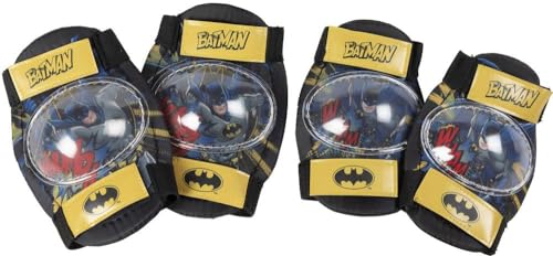 DC Universe Baby-Jungen DC Comics Knieschoner Schutzset für Level 1 Ellenbogenschützer Kinder Batman Herren Fledermaus Fahrrad Sicherheit Superheld Schwarz Gelb, S