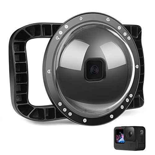 D&F Unterwasser Dome Port für GoPro Hero 9 Black, Integrierter Gehäusekuppel mit Zwei Händen und 45m/147ft Wasserdichtes, professionelles Tauchzubehör