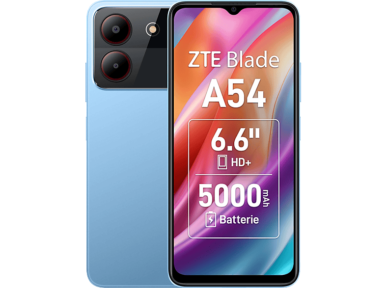 ZTE Blade A54, 4 GB RAM + Memory Fusion 64 Blau Dual SIM