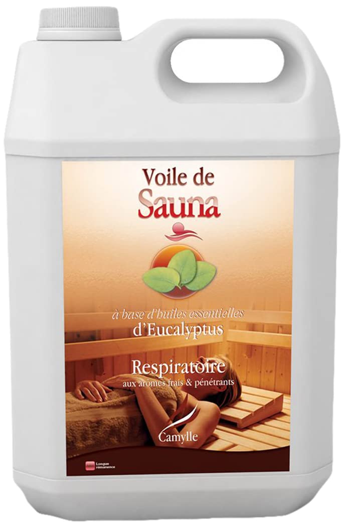 Camylle - Sauna-Aufguss Eukalyptus - Ausgezeichneten Sauna-Aufguss aus Hochwertigen und Naturreinen Ätherischen Ölen - Atmungsaktiv Mit frischen und durchdringenden Aromen - 5000ml