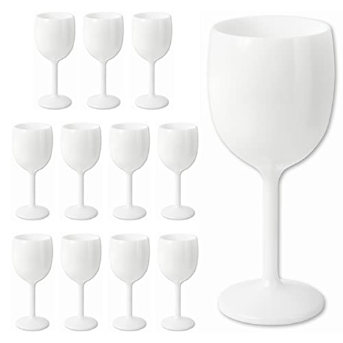 Schramm® Mehrweg Weingläser in weiß wählbar 6, 12, 24 oder 48 Stück Champagner Glas Sektflöten Sektkelch Stielglas Champagner Gläser Fassungsvermögen ca. 300ml, Größe:12 Stück